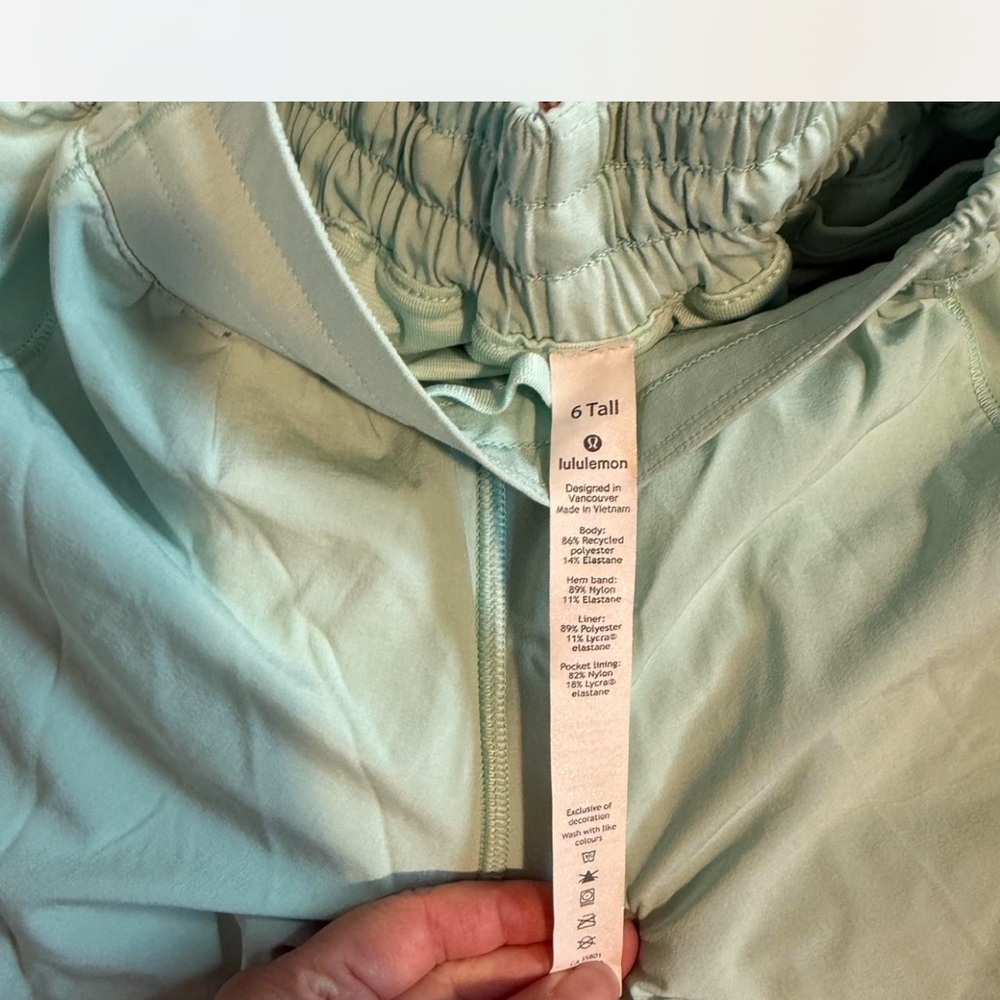 Lululemon Mint Green hotty hot low rise shorts